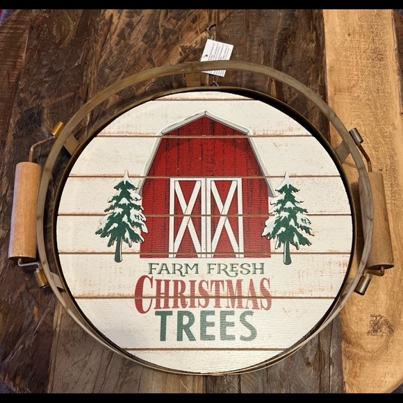 Farmhouse Christmas Serving Tray, FARM FRESH CHRISTMAS TREES, Holiday Decor - Picture 4 of 10